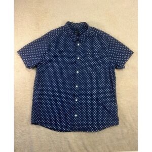 RVCA Men Regular Fit Short Sleeve Button Up Shirt Navy Floral Print Size XXL